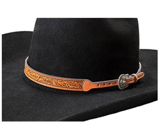 Twister Floral Embossed Leather Hat Band