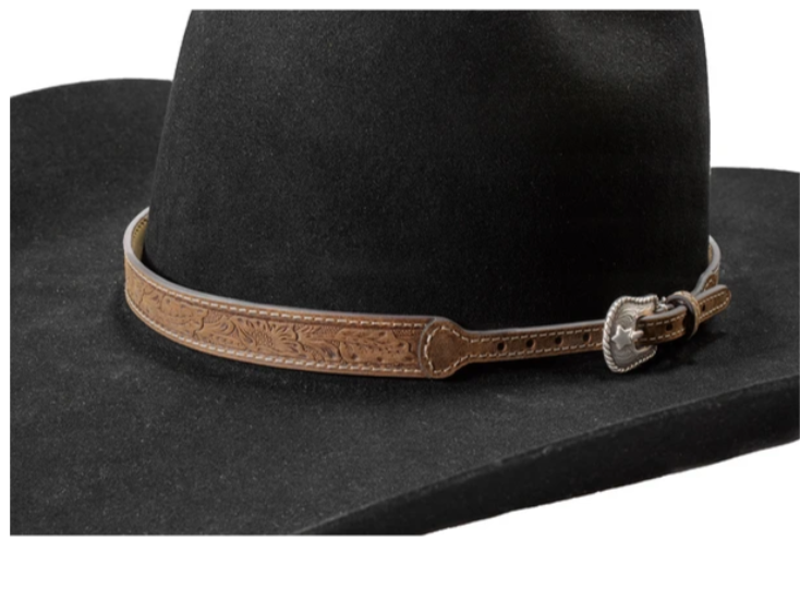 M&F EMBOSSED BROWN HEADBAND - HATS HEADBAND