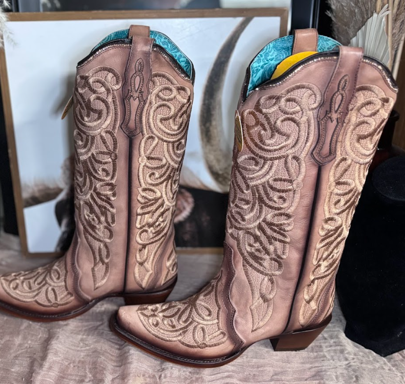 Corral Nude Flower Boots