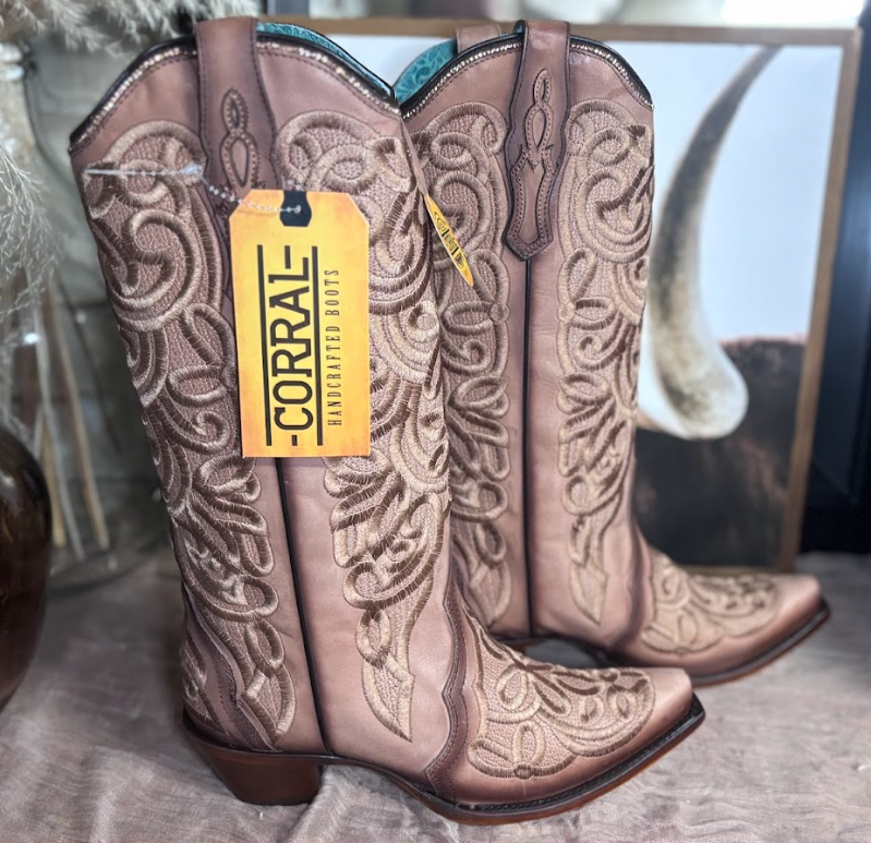 Corral Nude Flower Boots
