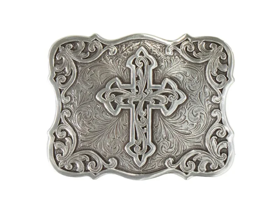 Western Nocona Rectangle Cross Filigree Buckle