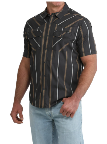Cinch Men's Camp Black Stripe Snap Down