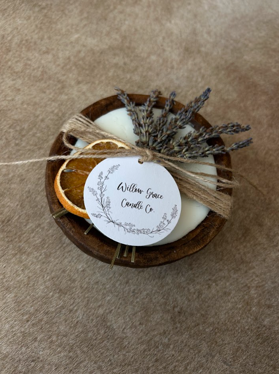 Summer Citrus Mini Round Dough Candle  Natural