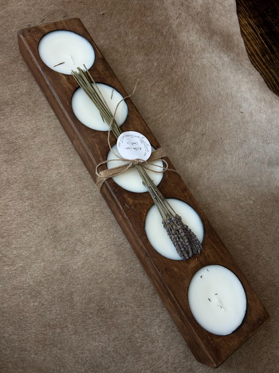 5 Hole Cheese Mold Candle - Natural