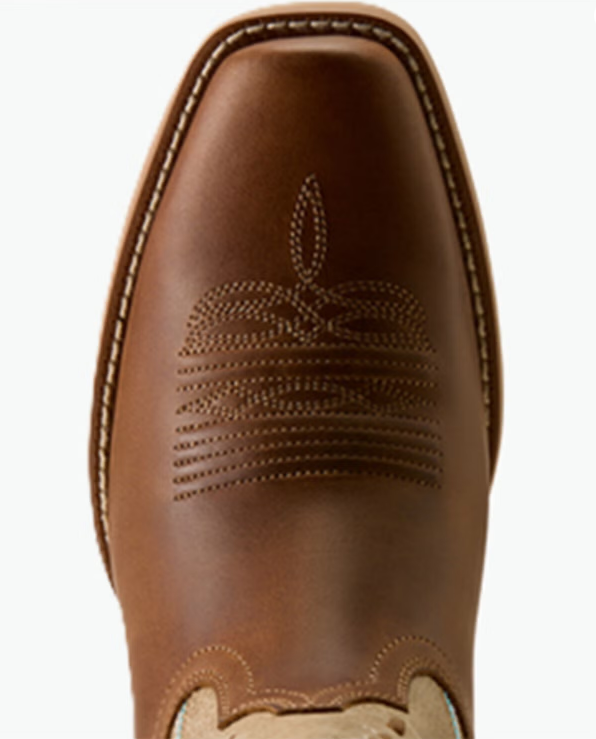 Ariat Ladies Lucera Wheat Brown Narrow Cutter Toe Western Boot
