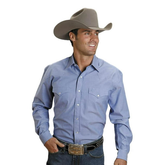 Stetson Pinpoint Blue Men's Snap Up