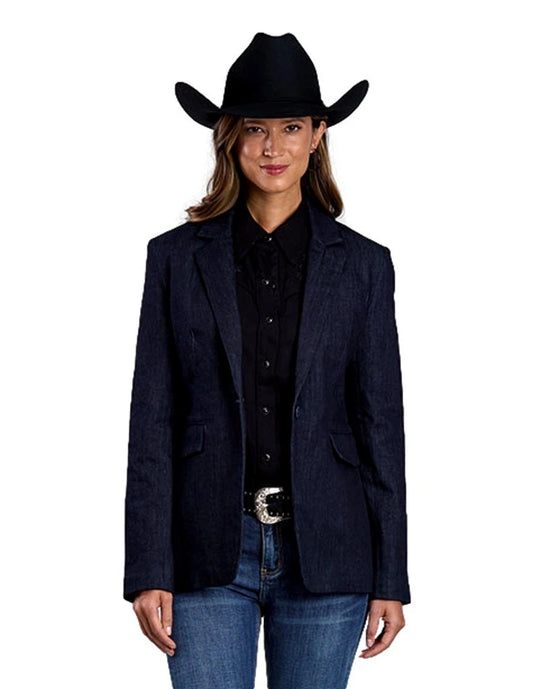 Stetson Western Jacket Womens Denim Blazer Blue