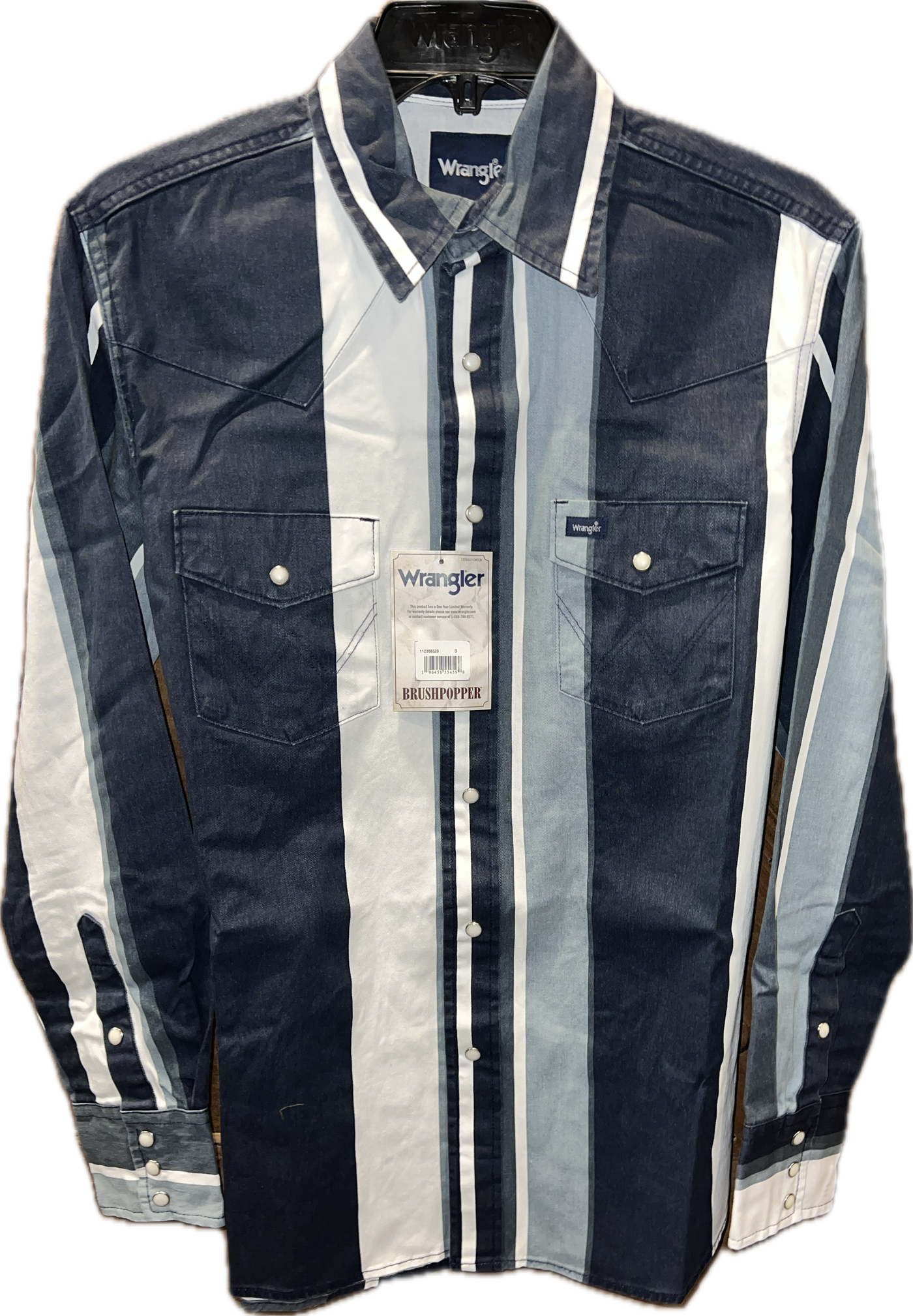 Wrangler Vintage Brushpopper Blues Men's Snap Up