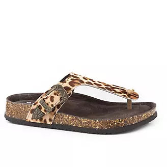 Helena Faux Leopard Hair on Hide Sandals