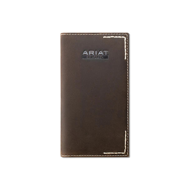 ARIAT THICK STITCH BROWN WORK RODEO WALLET