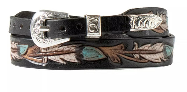 TWISTER TOOLED PAINTD FEATHERS HATBAND - HATS ADD-ONS