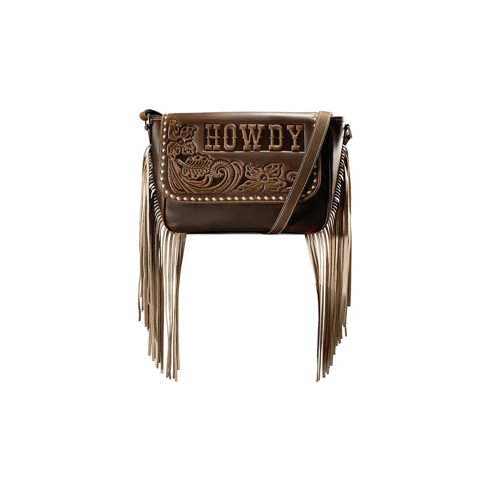 Ariat Women's Embossed Margo Howdy Crossbody Purse w/ Fringe