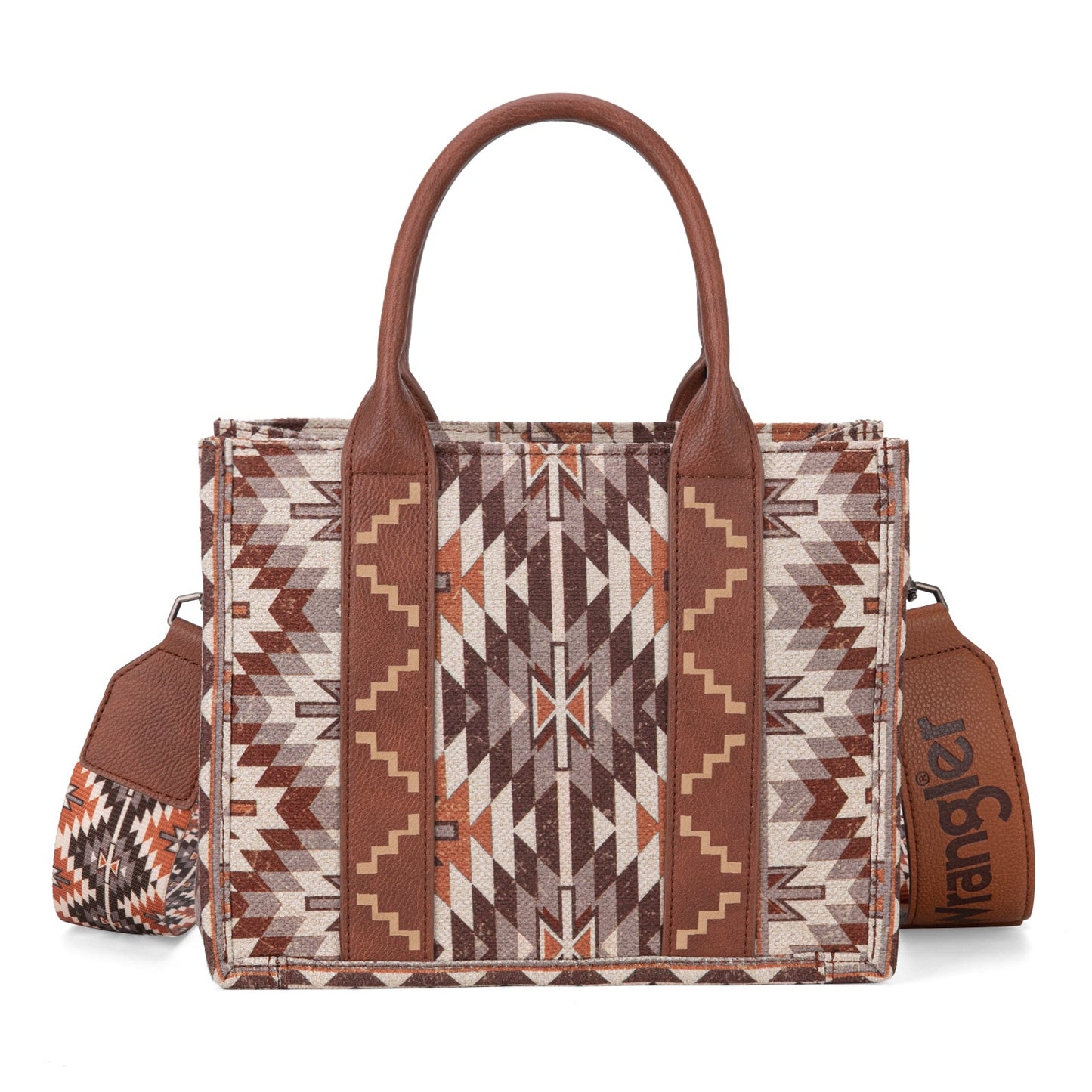 Wrangler Southwestern Art Print Crossbody Brown