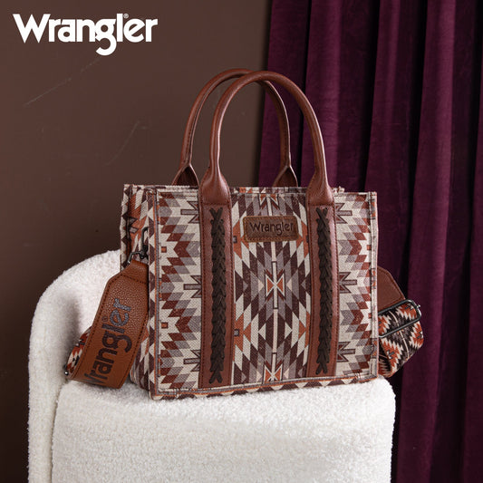 Wrangler Southwestern Art Print Crossbody Brown