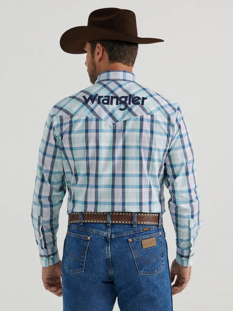 Final Sale ✨ Wrangler Logo Blues Button Up