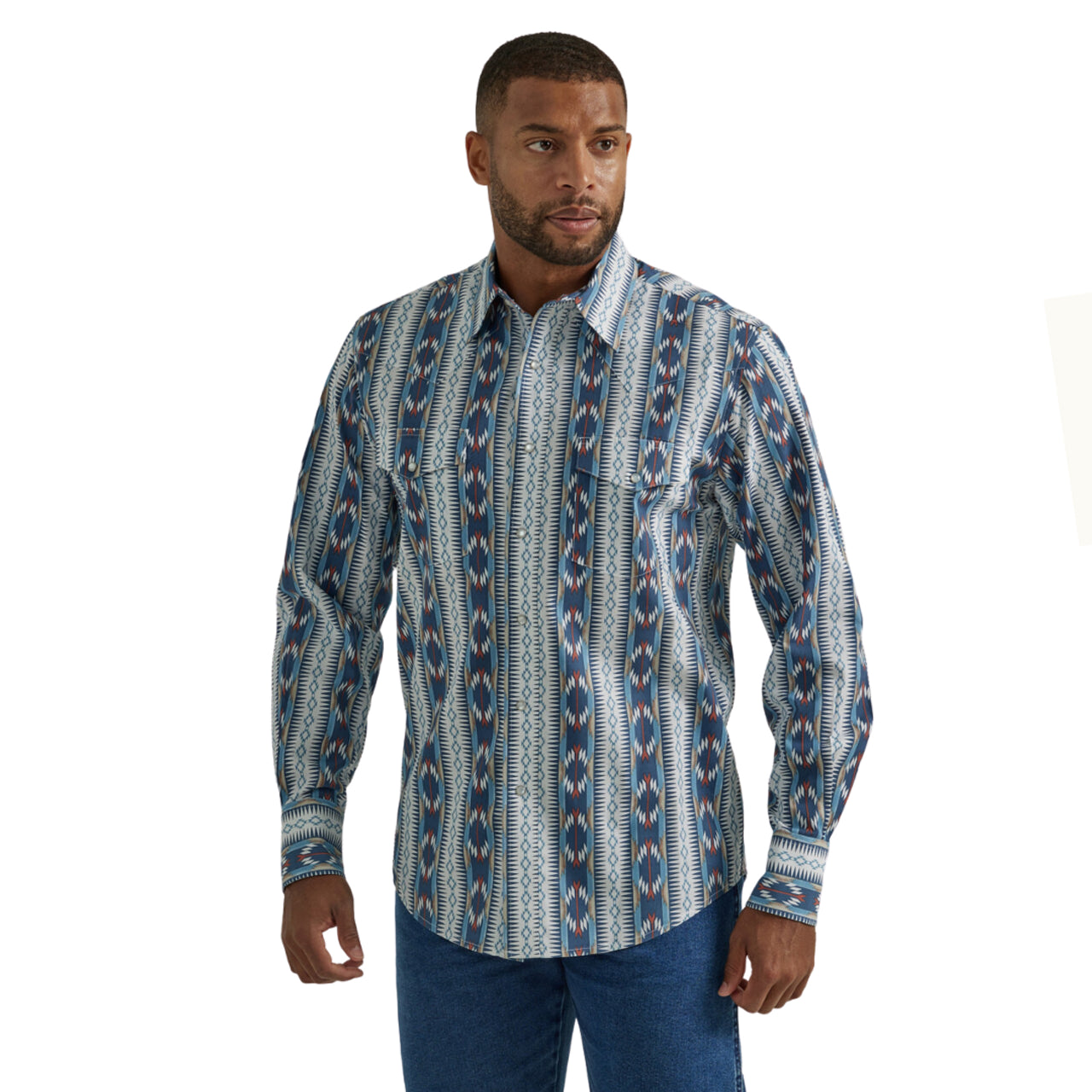 Wrangler Western Checotah Blue Classic Fit