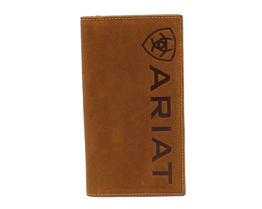 Ariat Brown Embossed Shield Logo Rodeo Wallet
