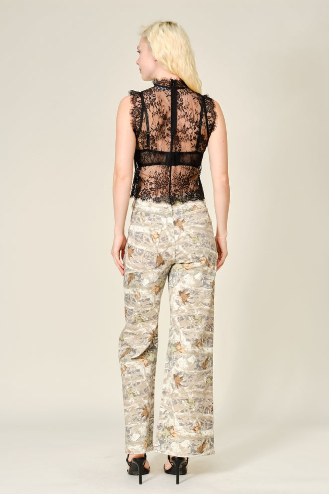 Lacey Black Sleeveless Top