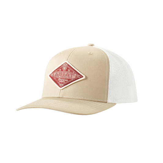 Ariat Men's Cream Diamond Patch Snapback Ball Cap