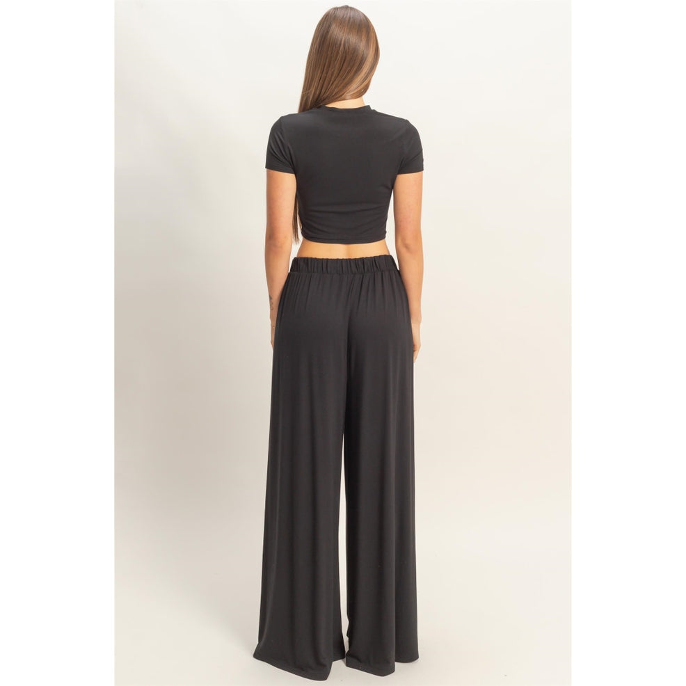 Black Wide Leg Pant & Top Set