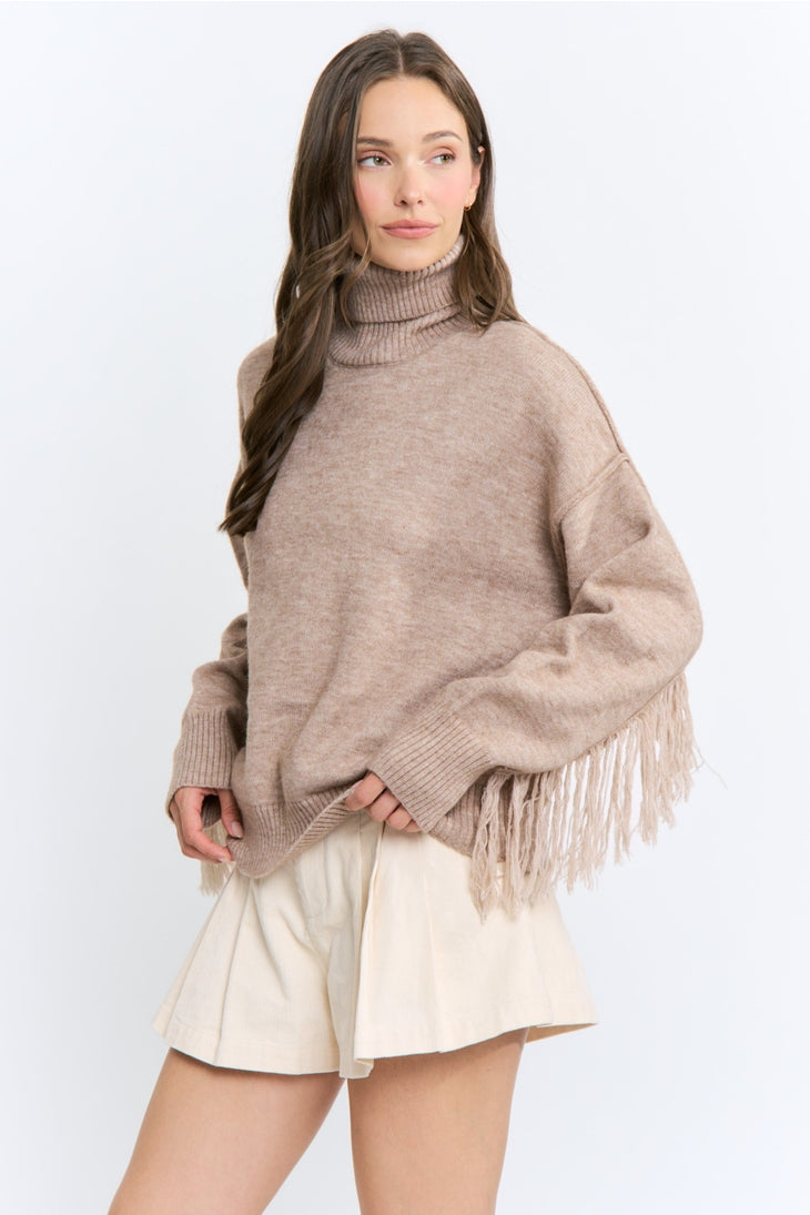 Fringes Turtleneck Sweater