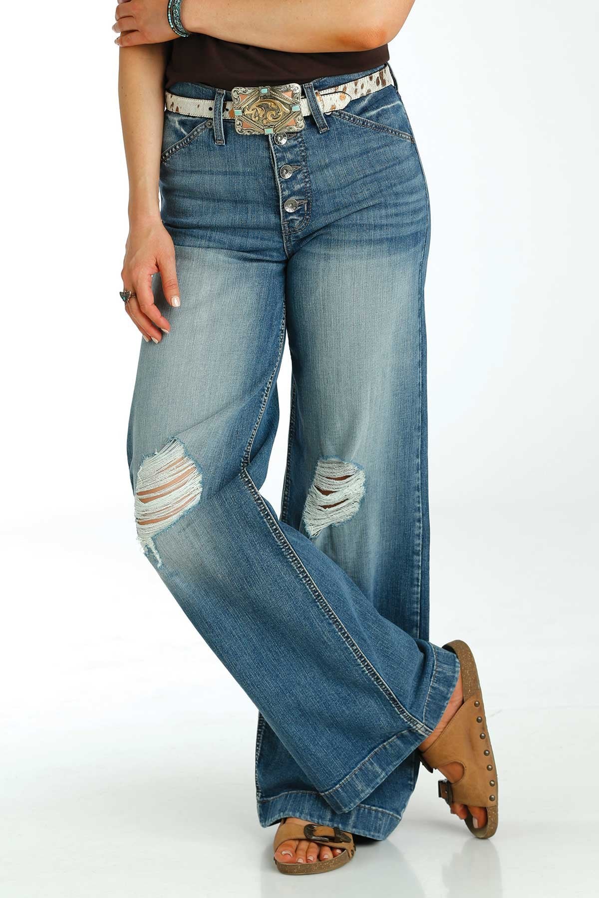 Skylar Medium Stonewash Wide Leg Jean