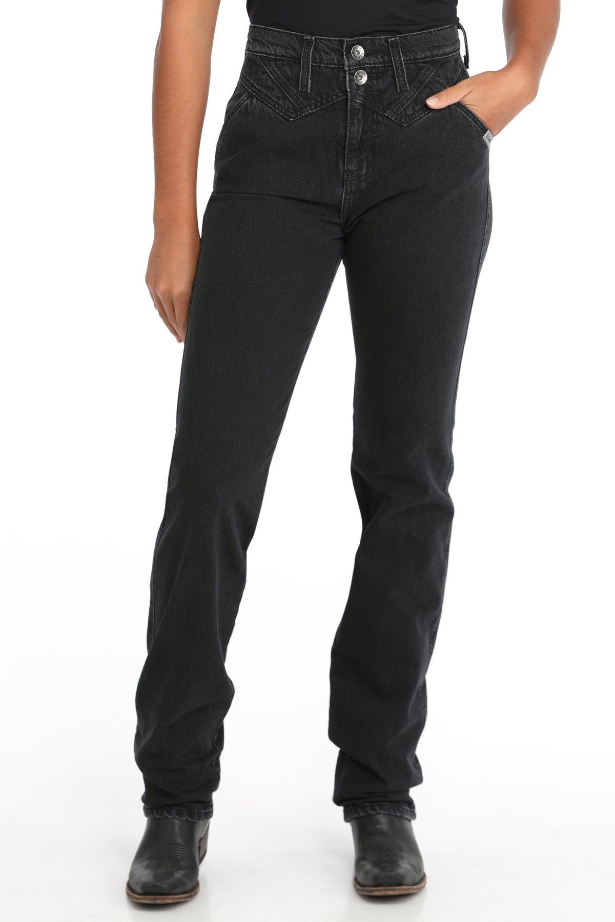 Fashion womens black western jeans