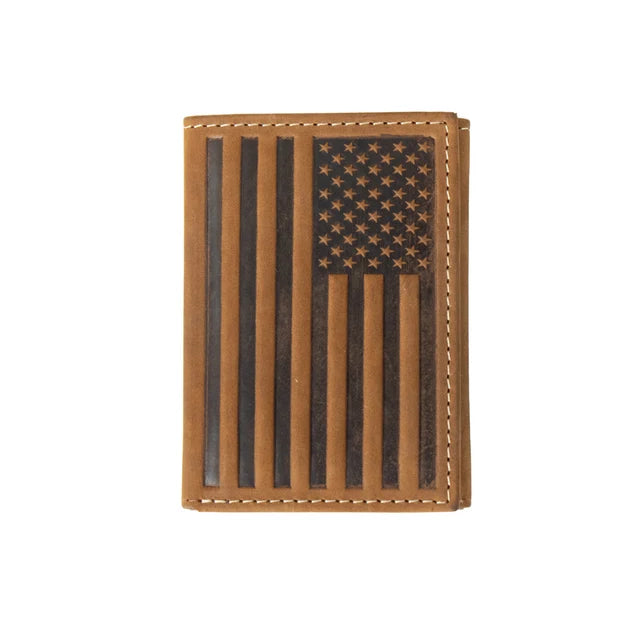 Nocona Embossed Flag Tri-Fold Wallet