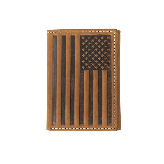 Nocona Embossed Flag Tri-Fold Wallet