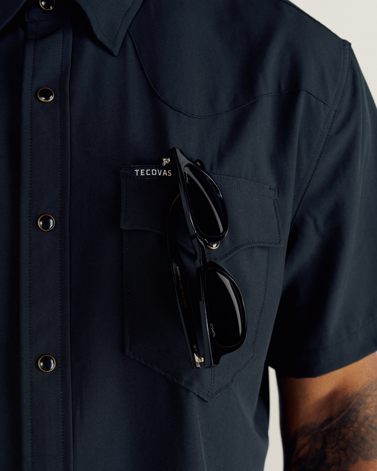 Tecovas Performance Western Snap Solid Black