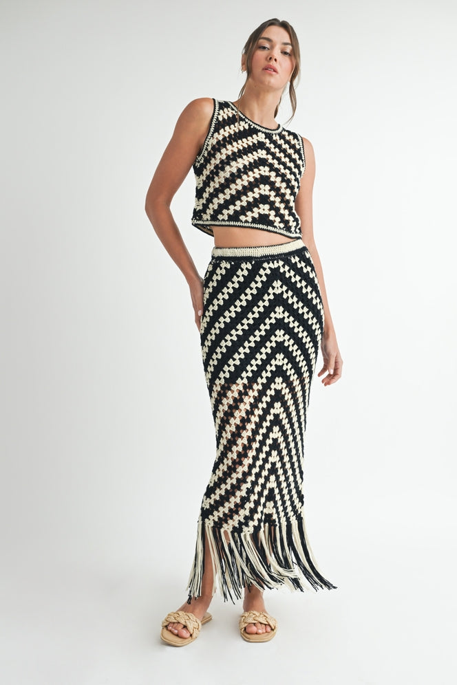 Cassidy Crochet Fringed Set