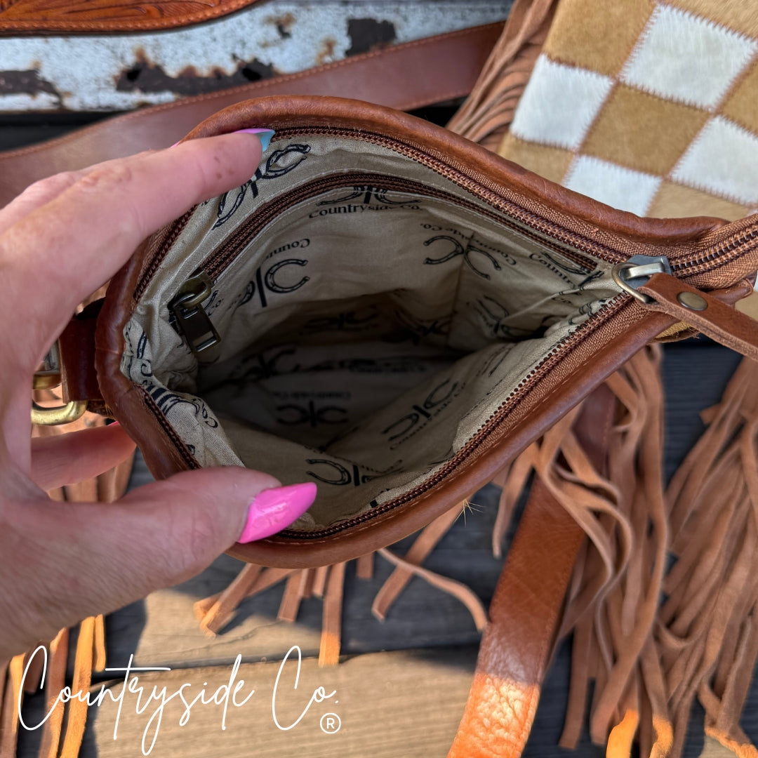 Stockdale Checkered Fringe Purse