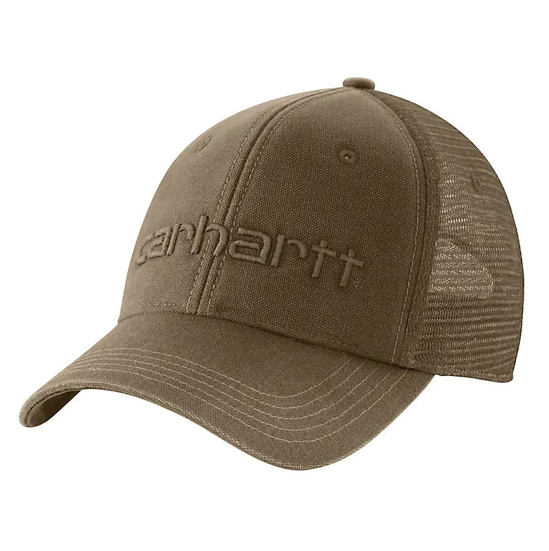 Carhartt Canvas Mesh-Back Logo Hat Light Brown