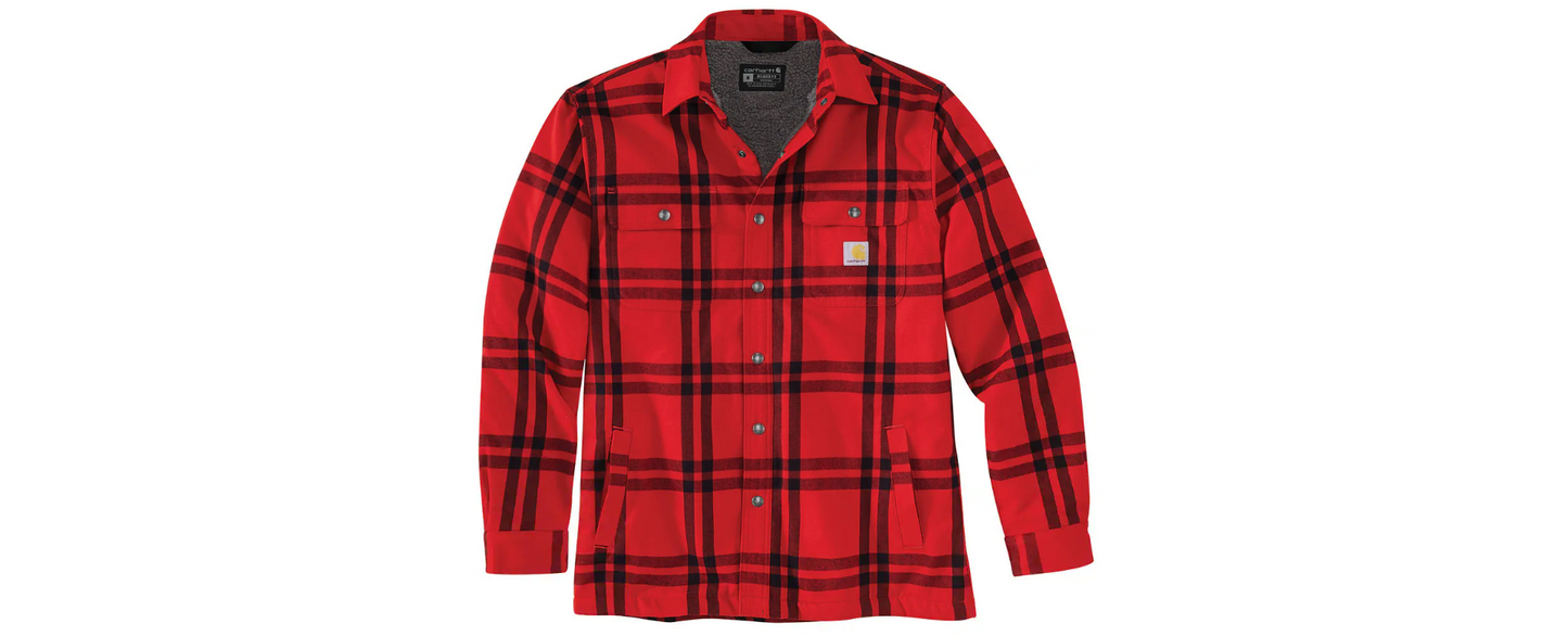 Carhartt Men's Relaxed Fit Flannel Sherpa-Lined Shirt Jacket