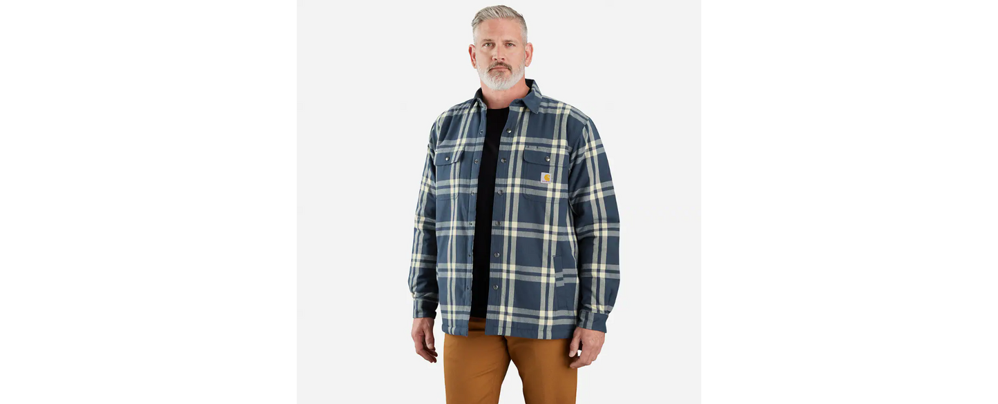 Carhartt Relaxed Fit Flannel Sherpa-Lined Shirt Jacket