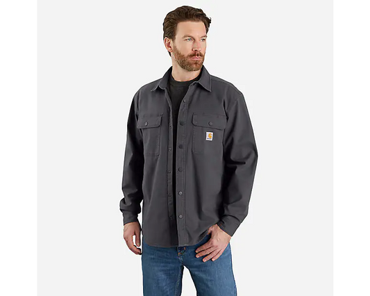 Carhartt Relaxed Fit Canvas Fleece-Lined Shirt Jac  Shadow