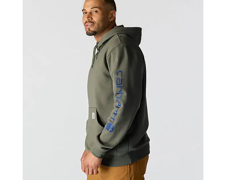 Carhartt Loose Fit Logo Sleeve Hoodie Olive