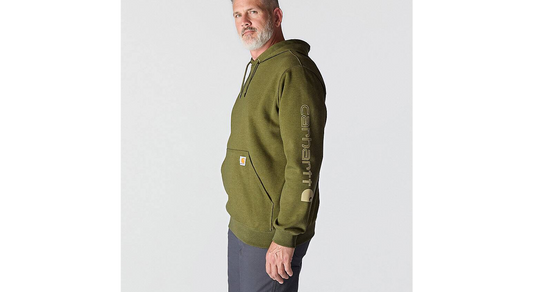 Carhartt Loose Fit Logo Sleeve Hoodie Dark Bronzed