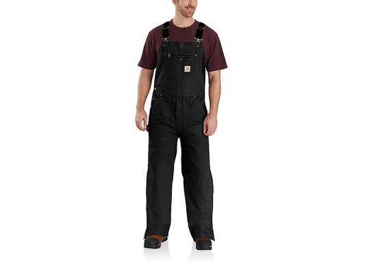 Carhartt Loose Fit Washed Duck Insulated Bib Black