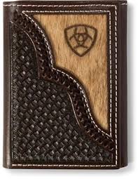 ARIAT TRIFOLD HAIR SHIELD CHOCOLATE - ACCESSORIES WALLET