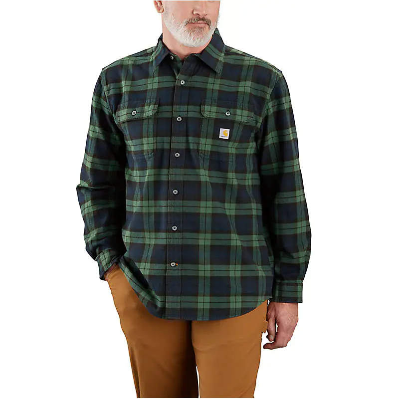 Adam Carhartt Frosted Balsam Flannel Long-Sleeve Plaid Shirt
