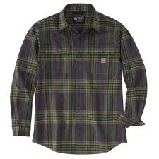 Ridwan Carhartt Loose Fit Heavyweight Flannel Long-Sleeve Plaid Shirt