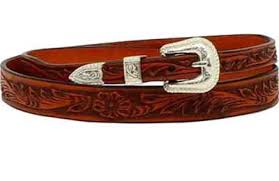 M&F Brown Floral Tooled Leather Hat Band