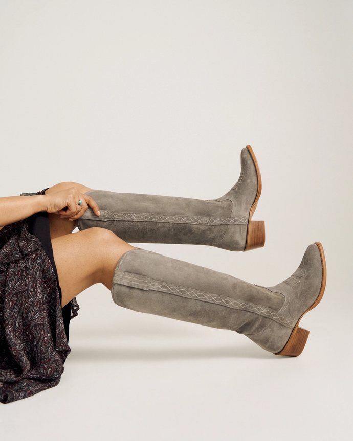 Tecovas Abby Cavalier Charcoal Boots