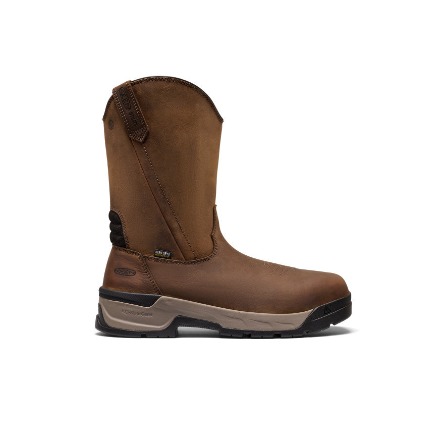 Keen Men's Flatland Pull-On Waterproof Work Boot (Carbon Toe)