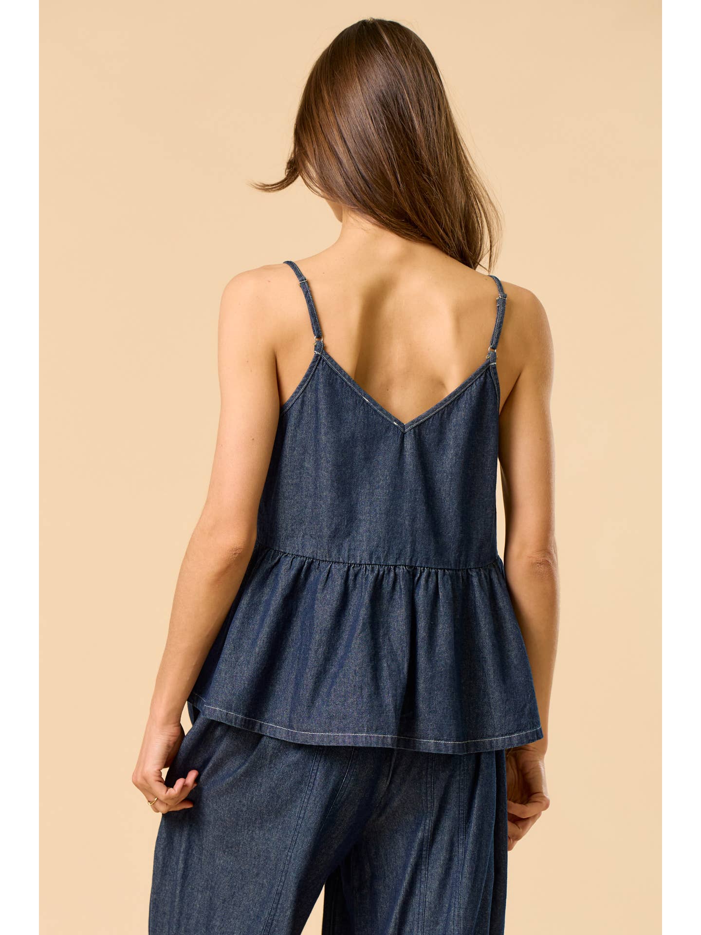 Denim Peplum Tank Top