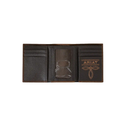 Ariat A. Rodeo Bull Hide Brown - Trifold Wallet