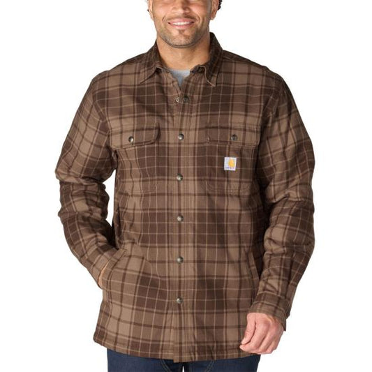 Carhartt Hubbard Plaid Shirt Jacket Dark Clove