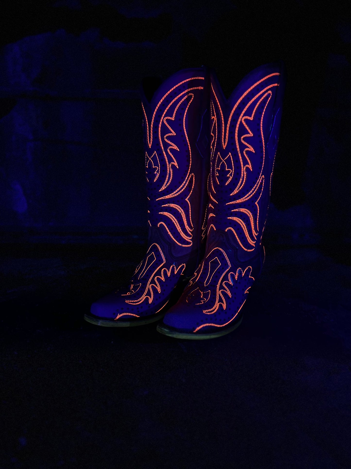 The Vivid Neon Black Light Boots