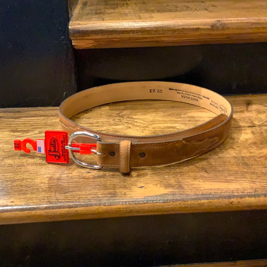 Justin leather buckstitch belt